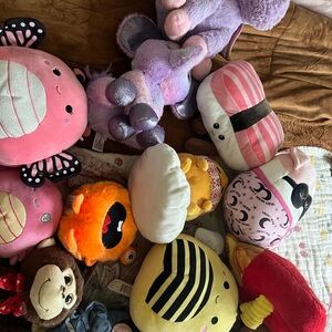 Plush Animal Toy Set - Pink, Purple, Orange, Yellow